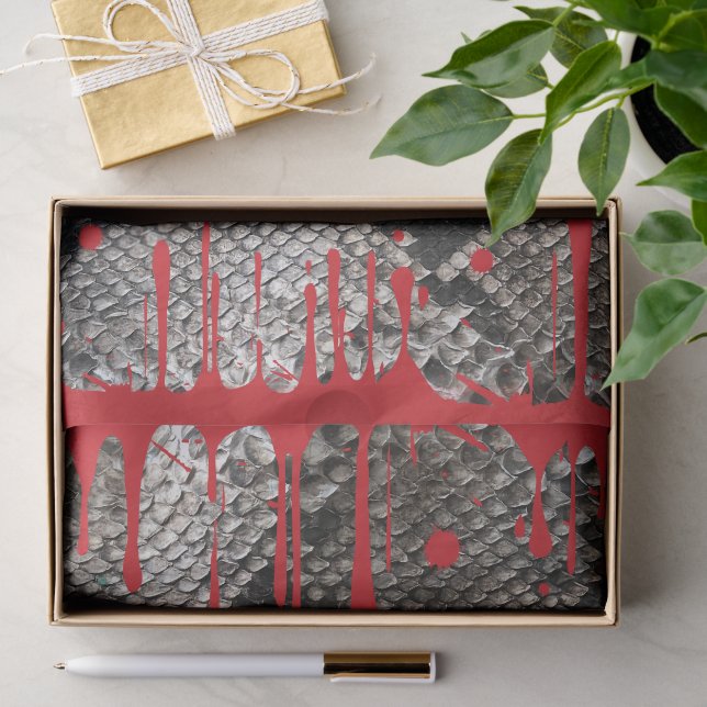 Papier Mousseline Peau Python saignant Gory sang rouge Halloween Yuk (Cadeau)