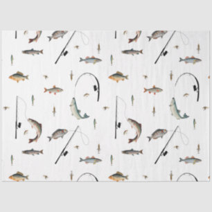 Papier Mousseline Pêche Motif à thème de poisson de bâton et de bobi