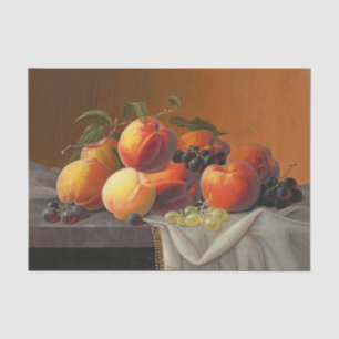 Papier Mousseline Pêches, raisins et pommes, découpage