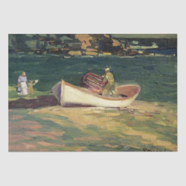 Papier Mousseline Pêcheur à Cape Elizabeth (Maine, USA) (Recto)