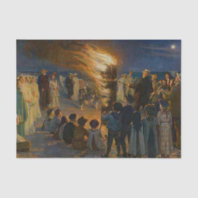 Papier Mousseline Peder Severin Kroyer - Bonfire de la veille du mil (Recto)