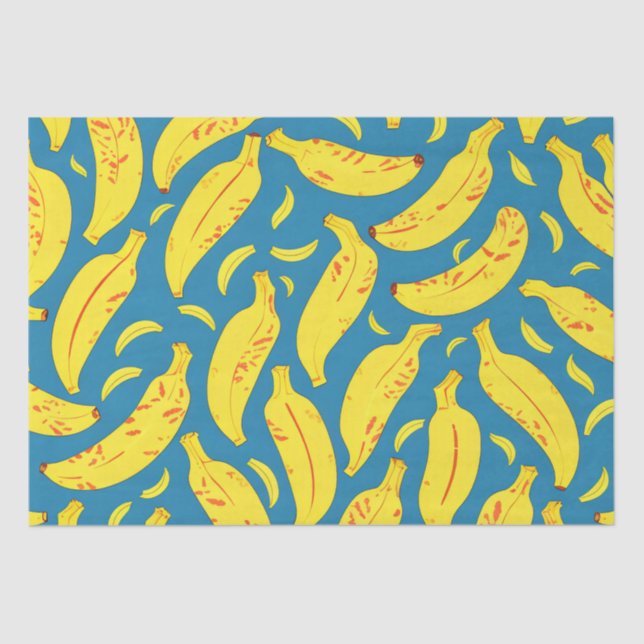 Papier Mousseline Peeling Motif de banane jaune tropicale (Recto)