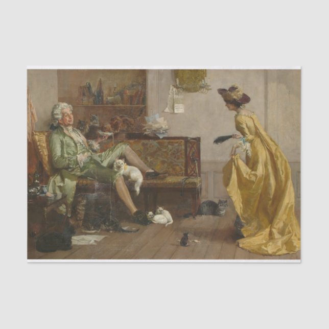 Papier Mousseline Peg Woffington Visite Un Amoureux des chats Excent (Recto)