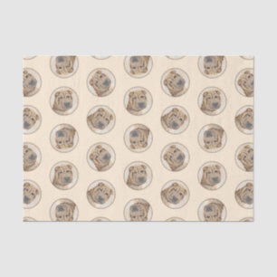 Papier Mousseline Pei Shar Pei Peinture Fawn Wrinkle Original Chien