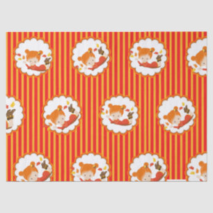 Papier Mousseline Peint à la main Automne Adorable Girl Tissu Papier