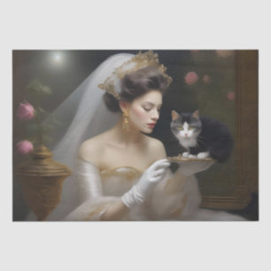 Papier Mousseline Peinture à l'huile de mariée de chat,