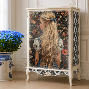 Papier Mousseline Peinture à l'huile de portrait vintage du jardin f