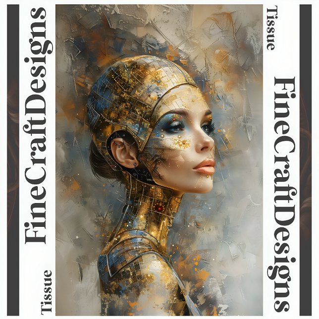 Papier Mousseline Peinture à l'huile pour femme futuriste Découpage  (Créateur téléchargé)