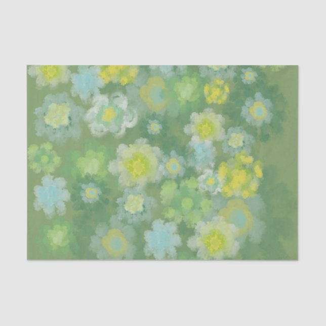 Papier Mousseline Peinture Abstraite d'aquarelle salée florale (Recto)