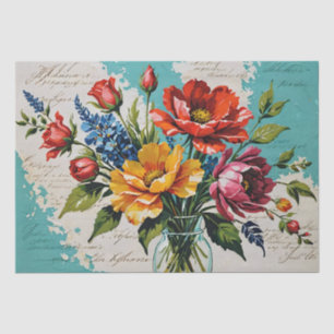 Papier Mousseline Peinture acrylique rose Découpage