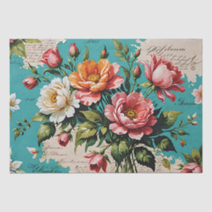 Papier Mousseline Peinture acrylique rose Découpage