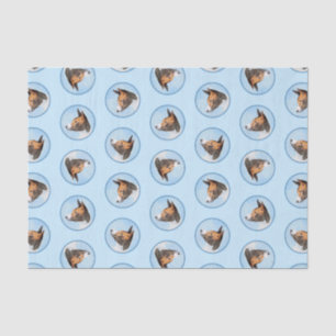 Papier Mousseline Peinture Basenji Châtaignier Rouge Brindle mignon