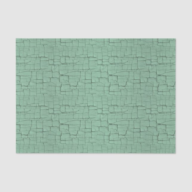Papier Mousseline Peinture bleu-vert de craquement (Recto)