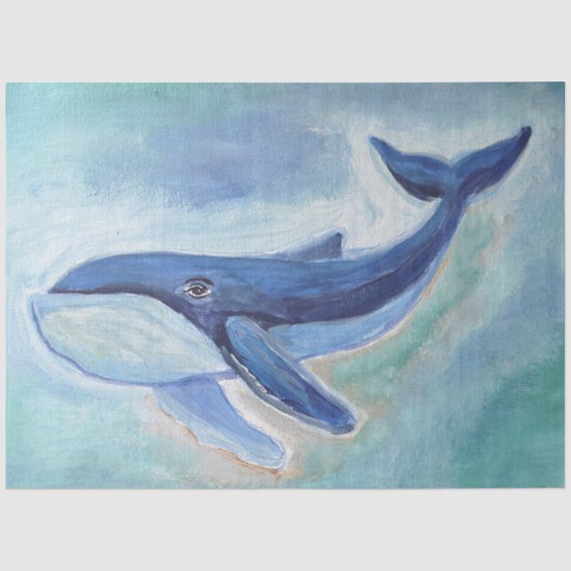 Papier Mousseline Peinture de baleine  (Recto)