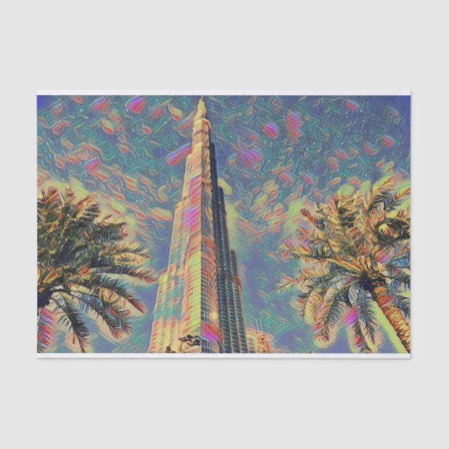 Papier Mousseline Peinture de Burj Khalifa (Recto)