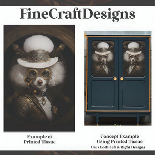 Papier Mousseline Peinture de caniche blanche à vapeur D2R Découpage