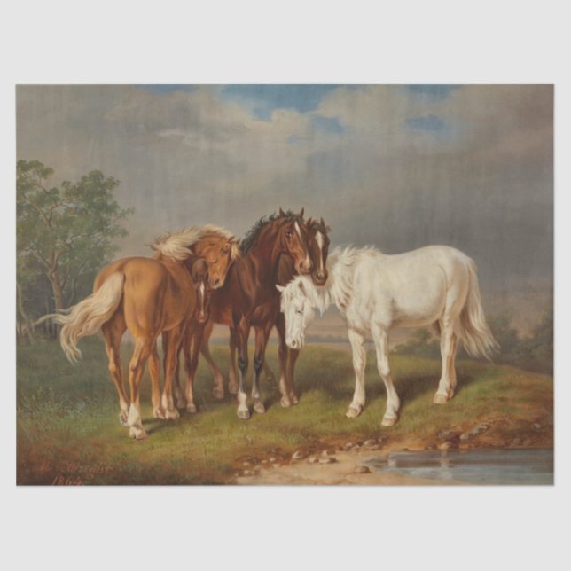 Papier Mousseline Peinture de cheval (Recto)