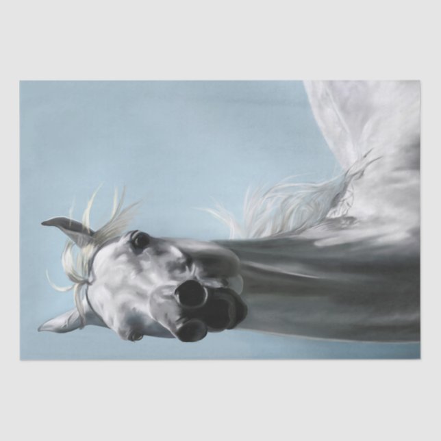 Papier Mousseline Peinture de chevaux arabes (Recto)