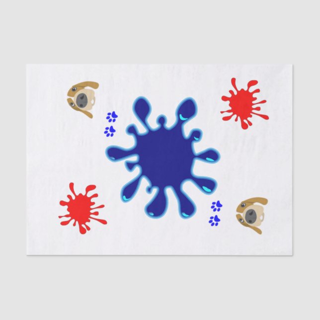 Papier Mousseline Peinture de chien en papier de tissus (Recto)