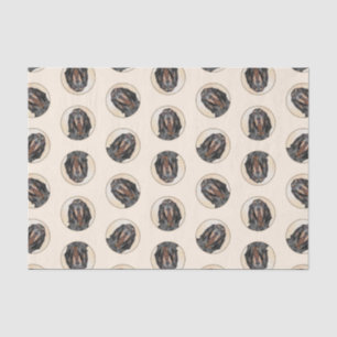 Papier Mousseline Peinture de chien originale en noir et Tan