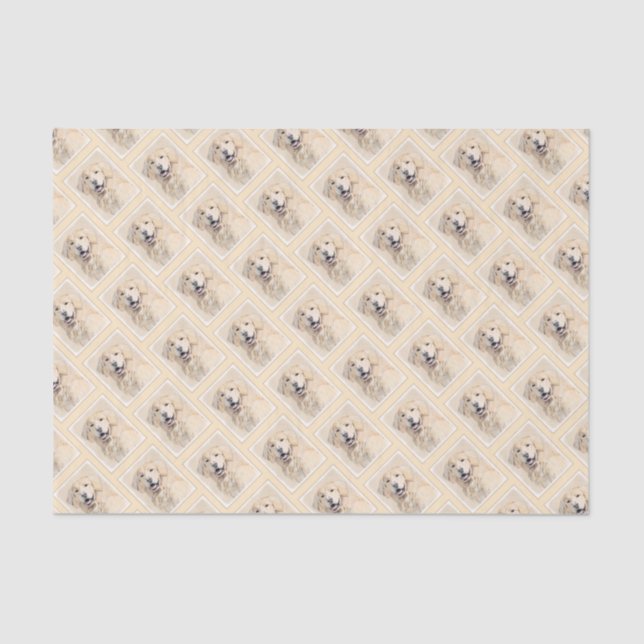 Papier Mousseline Peinture de Golden Retriever - Beau art original d (Recto)