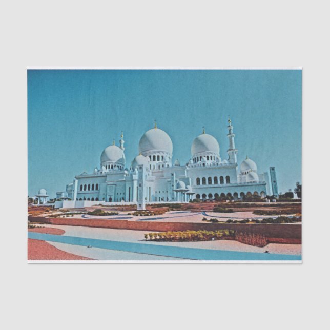 Papier Mousseline Peinture de mosquée d'Abu Dhabi (Recto)