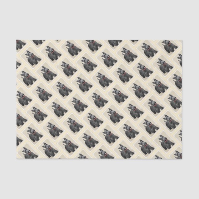 Papier Mousseline Peinture de Terrier d'écossais - art original (Recto)