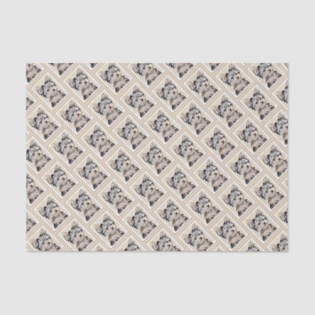 Papier Mousseline Peinture de Yorkshire Terrier - art original (Recto)