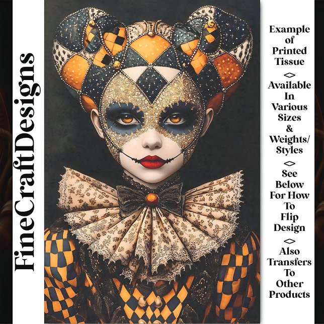 Papier Mousseline Peinture faciale BU2 en arlequin gras (Créateur téléchargé)