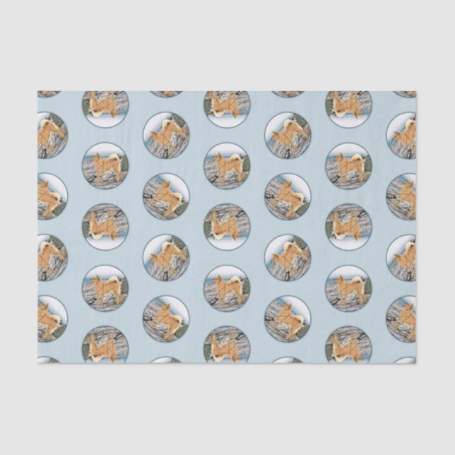 Papier Mousseline Peinture finlandaise Spitz Seashore Peinture Chien (Recto)