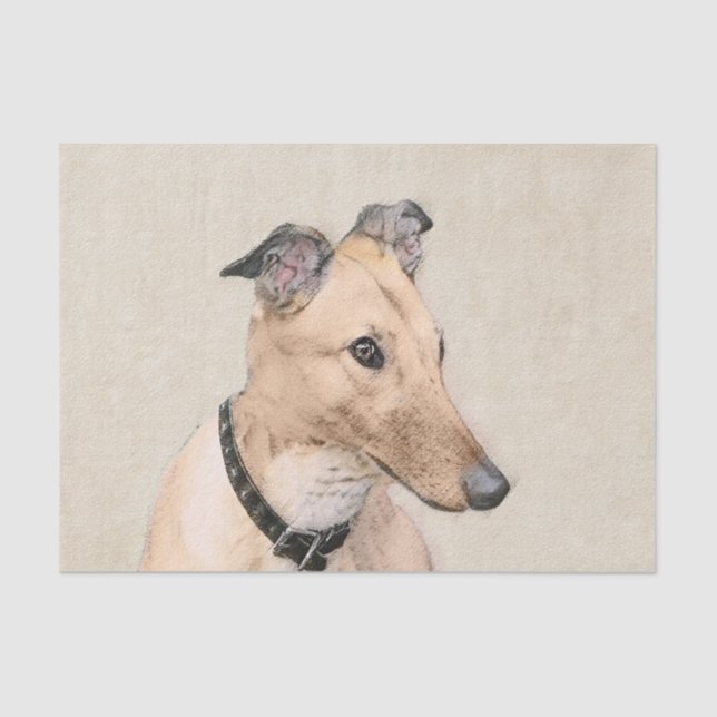 Papier Mousseline Peinture Greyhound - Cute Original Chien Art (Recto)