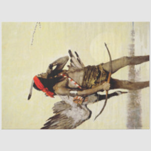 Papier Mousseline Peinture historique de NC Wyeth : Chasse d'Indien 