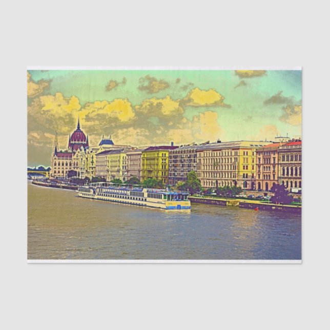 Papier Mousseline Peinture hongroise du Parlement (Recto)