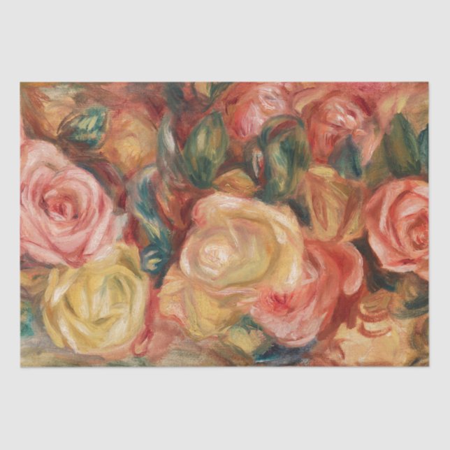 Papier Mousseline Peinture impressionniste rose Renoir Papier Tissu (Recto)