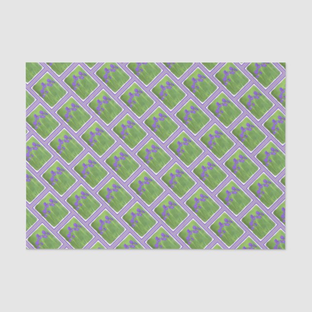 Papier Mousseline Peinture Iris Violet - Art Fleur Originale (Recto)