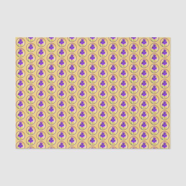 Papier Mousseline Peinture Iris Violet - Art Fleur Originale (Recto)