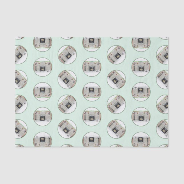 Papier Mousseline Peinture Keeshond Chiot de Noël par foyer Art (Recto)