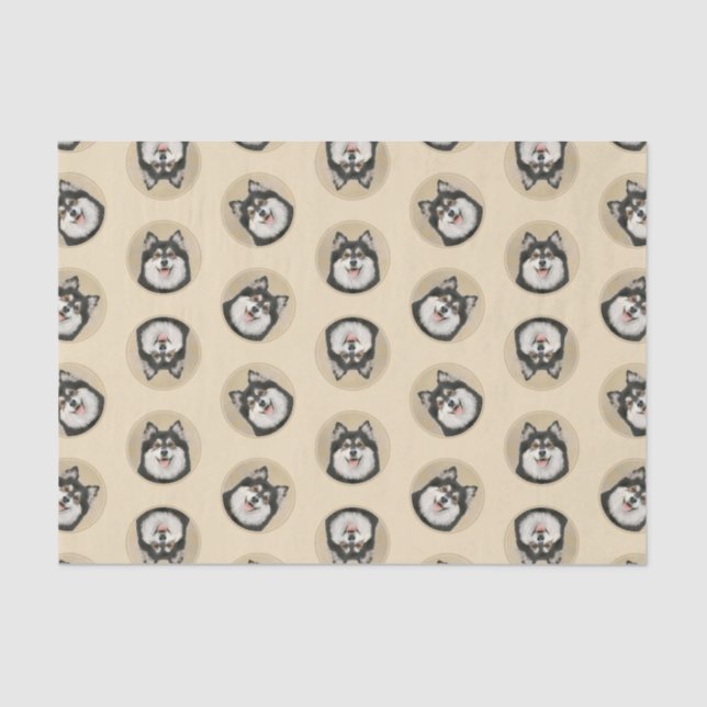 Papier Mousseline Peinture lapon finlandaise Art Chien noir et Tan (Recto)