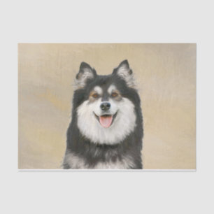 Papier Mousseline Peinture Lapphund Finlandaise - Joli art original 