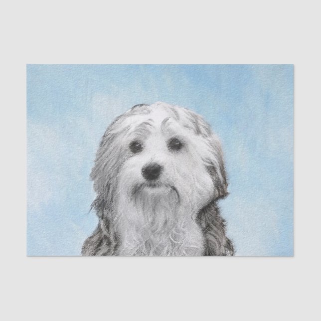 Papier Mousseline Peinture Lowchen - Cute Original Chien Art (Recto)