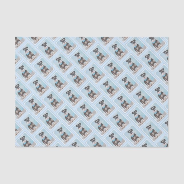 Papier Mousseline Peinture (miniature) de Schnauzer - chien original (Recto)