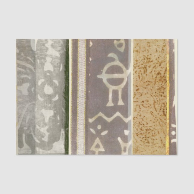 Papier Mousseline Peinture Motif Tribale contemporaine (Recto)