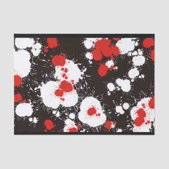 Papier Mousseline Peinture noire, blanche et rouge (Recto)