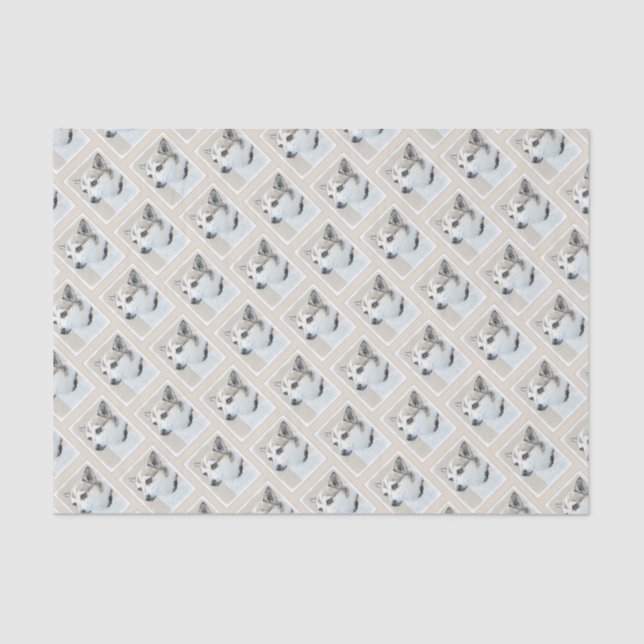 Papier Mousseline Peinture norvégienne Lundehund - Art original chie (Recto)