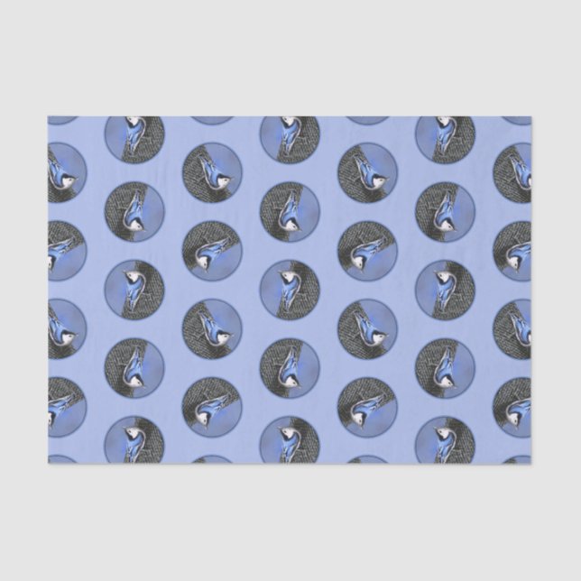 Papier Mousseline Peinture Nuthatch à poitrine blanche Oiseau origin (Recto)