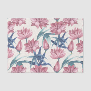 Papier Mousseline Peinture orientale de calligraphie de lotus