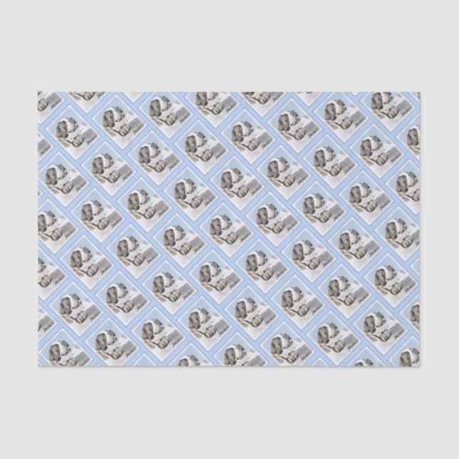 Papier Mousseline Peinture Saint Bernard - Cute Original Chien Art (Recto)