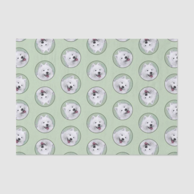 Papier Mousseline Peinture Samoyed Blanc mignonne Original Animal Ch (Recto)