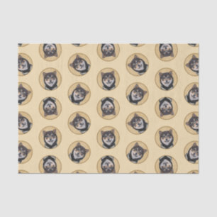 Papier Mousseline Peinture Shiba Inu Black et Tan Original Chien Art