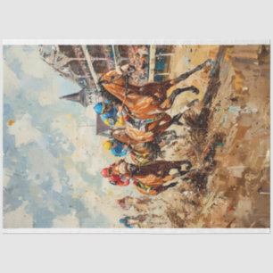 Papier Mousseline Peinture vintage à l'huile Kentucky Derby Race Dec